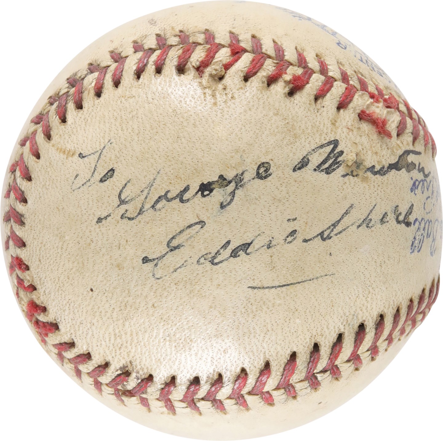 Hockey - 1930s Eddie Shore Single-Signed Baseball - Only Known Example (PSA)