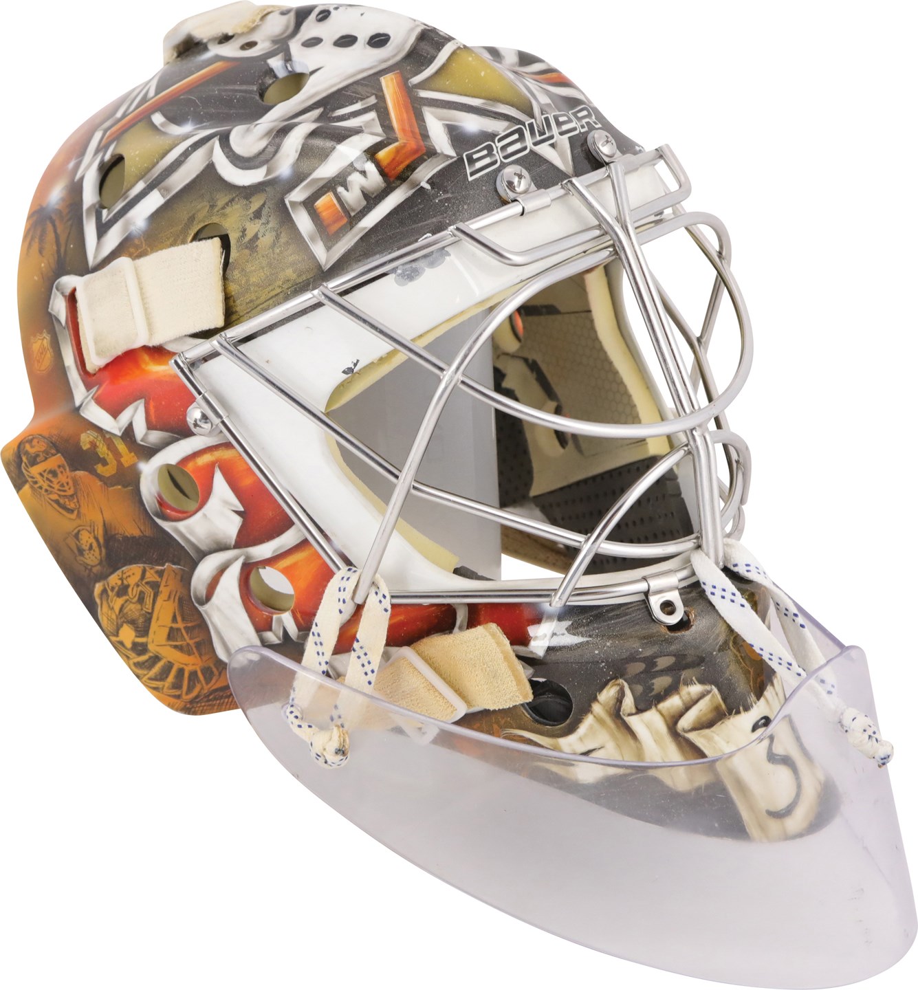 Hockey - 2016-17 John Gibson Season-Long Anaheim Ducks Game Worn Goalie's Mask Photo-Matched to (68) Games - 51 of 52 Regular Season and ALL Playoff Games! (Photo-Matched)