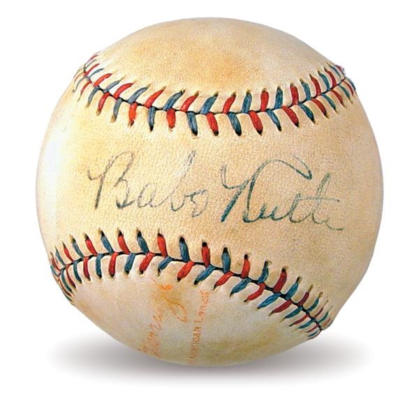 - 1931-32 Babe Ruth Signed Baseball
