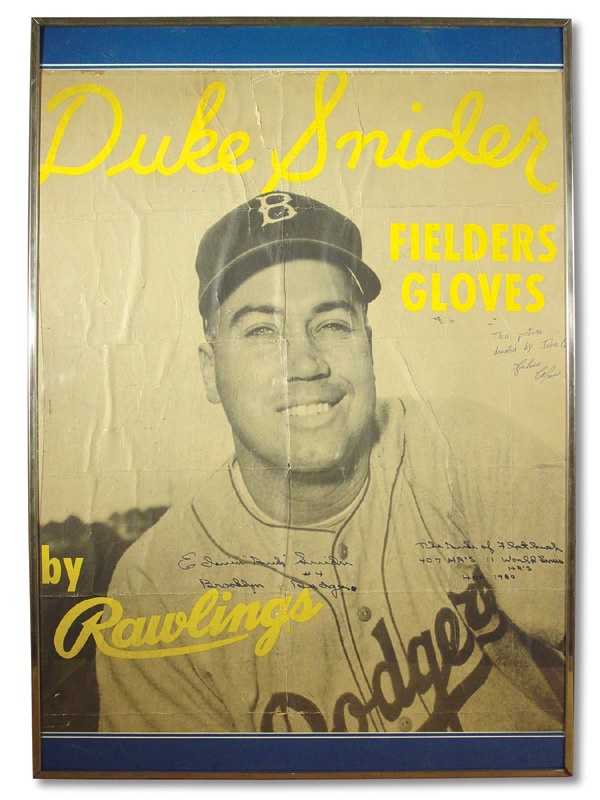 Jackie Robinson & Brooklyn Dodgers - Duke Snider Signed Rawlings Advertising Poster (27x35”)