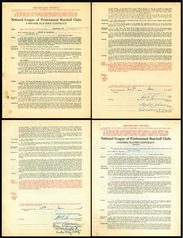 - Group of 1930's Signed Pittsburgh Pirates Player Contracts (10)
