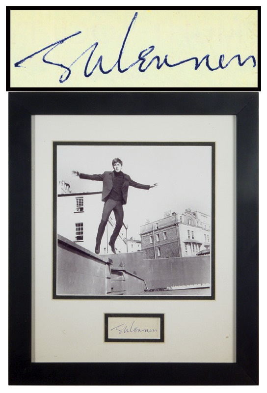 Beatles - John Lennon - John Lennon "Performing Right Society" Framed Signature