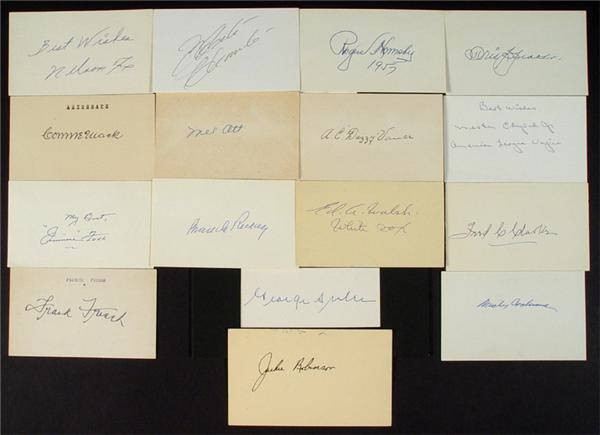 - Awesome Baseball Hall of Fame Signed 3 x 5 and Government Postcard Collection.
