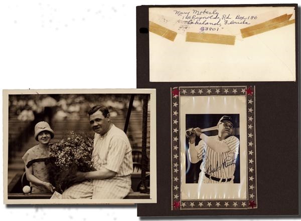 Babe Ruth - Babe Ruth Autographed Photo that Belonged to His Sister