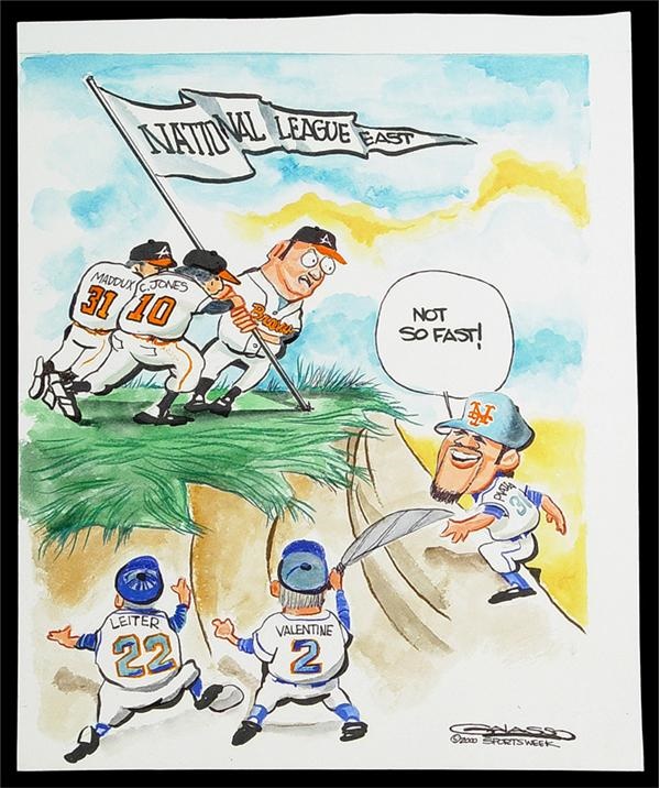 January 2005 Internet Auction - Original Galasso Art Work: 2000 Fight For NL East Crown