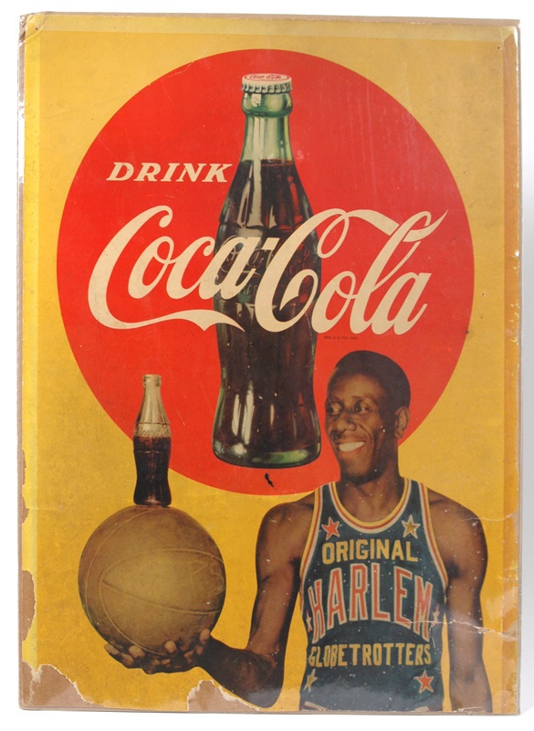 - 1940's Marques Haynes/ Harlem Globetrotter Coca Cola Sign (16"x20.5")