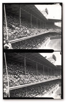 Jackie Robinson & Brooklyn Dodgers - 1939 Ebbets Field Crowd Wire Photograph Negative Collection (2)