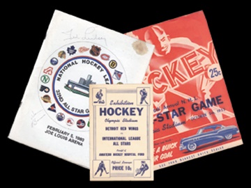 Hockey - 1950's Detroit Red Wings Program Collection including 1952 All Star Game (20)