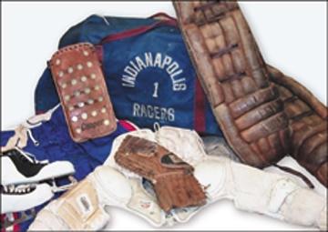Hockey - 1977 Paul Hoganson's WHA Indianapolis Racers Game Worn Equipment & Bag