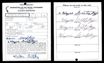 Hockey - 1974 Wayne Gretzky Signed Player Contract