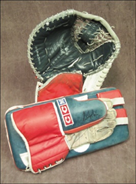 Hockey - 1980's Grant Fuhr Game Used Edmonton Oilers Goalie Gloves