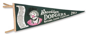 Jackie Robinson & Brooklyn Dodgers - 1955 Brooklyn Dodgers N.L. Champions Pennant (29")