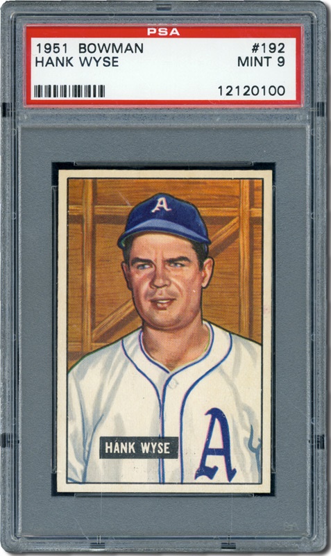 Post War Baseball Cards - 1951 Bowman #192 Hank Wyse PSA 9 Mint