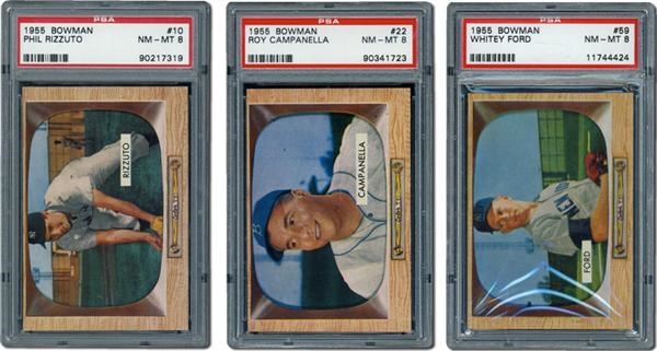 - 1955 Bowman Baseball Huge Mid to High Grade Collection with 73 PSA Graded Cards