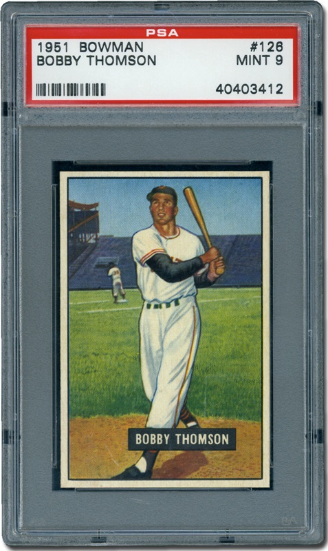 Post War Baseball Cards - 1951 Bowman #126 Bobby Thomson PSA 9 Mint