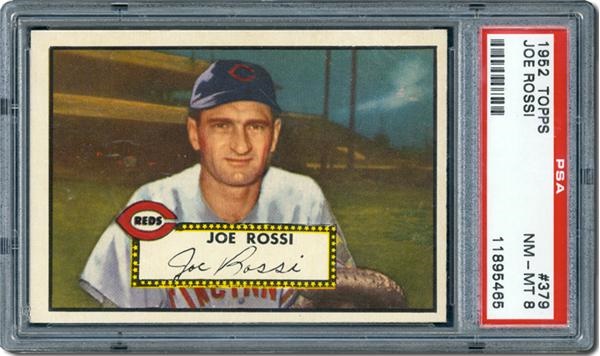 Post War Baseball Cards - 1952 Topps #379 Joe Rossi PSA 8