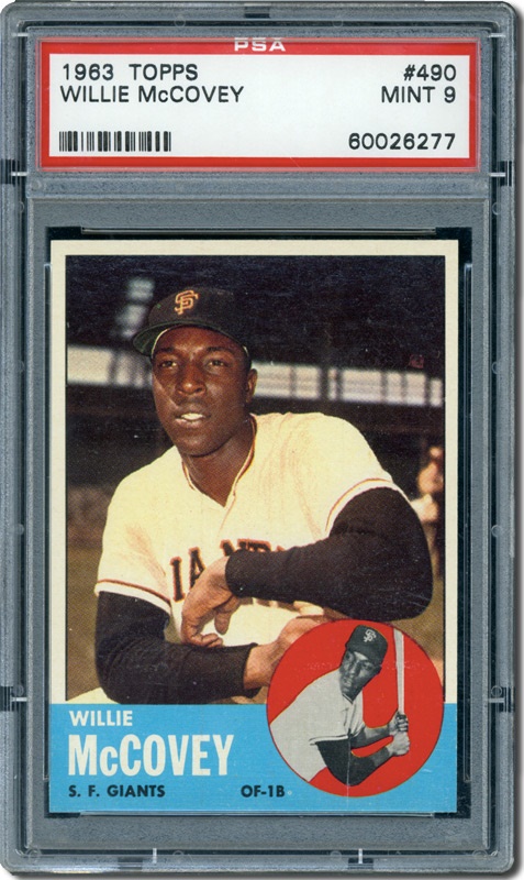 Post War Baseball Cards - 1963 Topps #490 Willie McCovey PSA 9 Mint