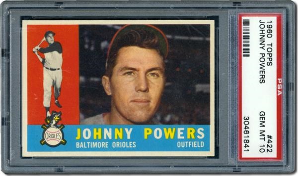 Post War Baseball Cards - 1960 Topps #422 Johnny Powers PSA 10