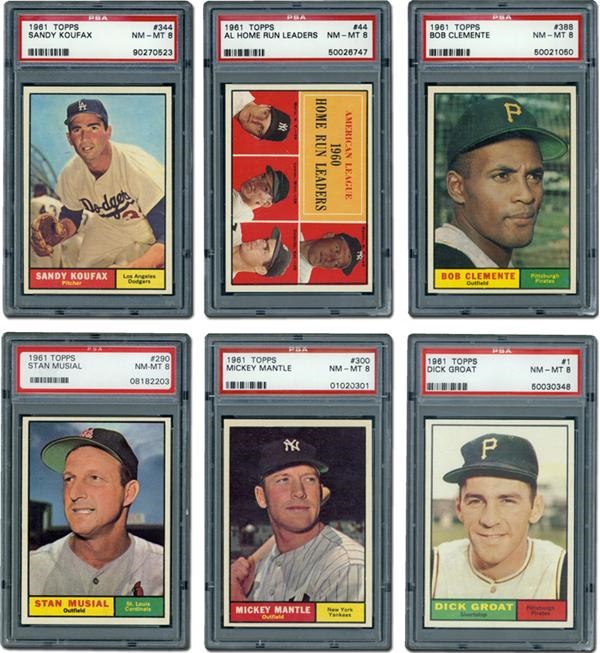 Post War Baseball Cards - 1961 Topps Baseball Incredible Complete Ultra High Grade PSA Set!