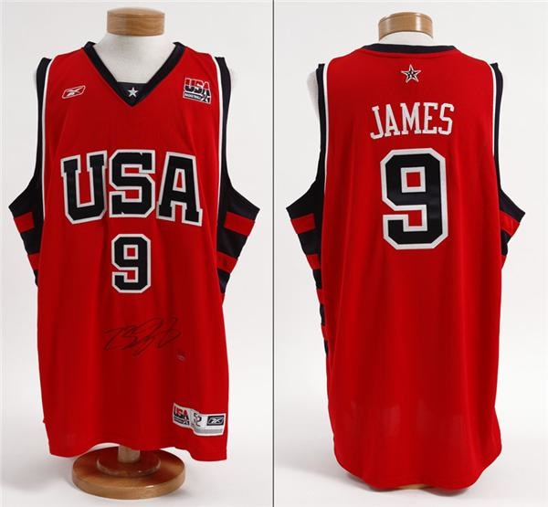 - 2004 LeBron James Signed Olympic Team Jerseys (10)