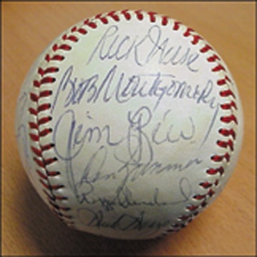 - 1975 A.L. Champion Boston Red Sox Team Signed Baseball