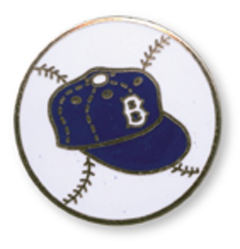 Jackie Robinson & Brooklyn Dodgers - 1955 Brooklyn Dodgers World Series Press Pin
