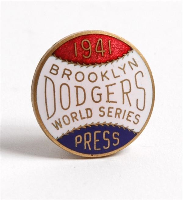 Memorabilia - 1941 Brooklyn Dodgers World Series Press Pin