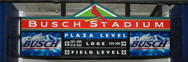 Signs Of The Times - Busch Stadium Entrance Sign from Loge Level
