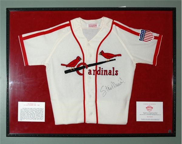 - Signed Stan Musial Framed Jersey