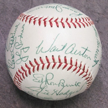 Jackie Robinson & Brooklyn Dodgers - 1957 Brooklyn Dodgers Team Signed Baseball