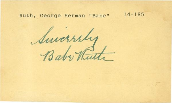 Babe Ruth - 1941 Babe Ruth Signed Government Postcard