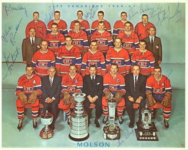 Hockey Autographs - 1960-61 Montreal Canadiens Team Signed Photo