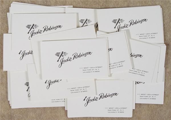 Jackie Robinson & Brooklyn Dodgers - Collection of 600+ Original Jackie Robinson Business Cards