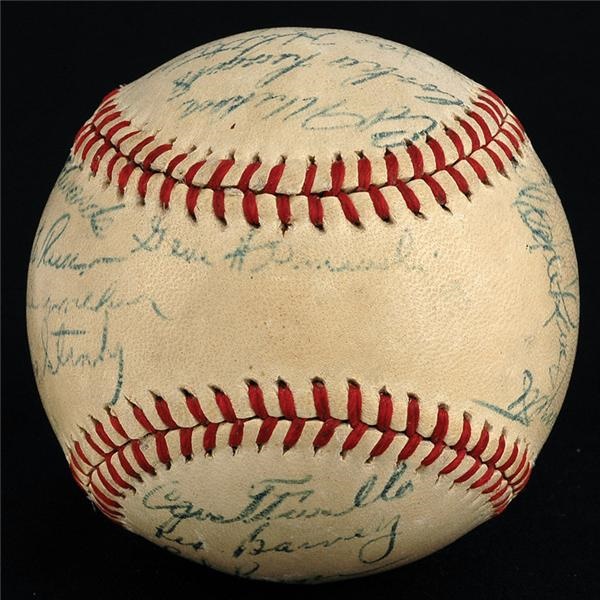 Jackie Robinson & Brooklyn Dodgers - 1947 Brooklyn Dodgers Team Signed Ball with Rookie Robinson Signature