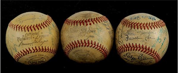 Jackie Robinson & Brooklyn Dodgers - 1949, 1952, and 1954 Brooklyn Dodgers Team Signed Baseballs