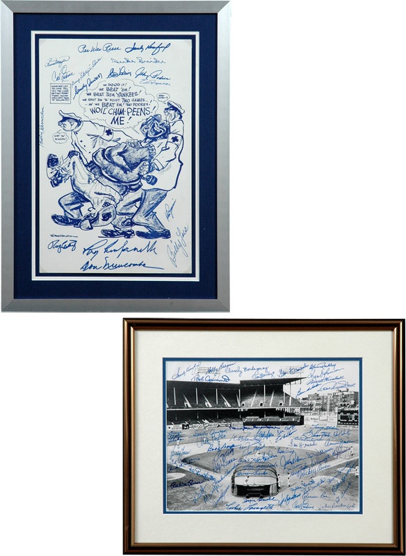 Jackie Robinson & Brooklyn Dodgers - Brooklyn Dodgers Autographed Prints (2)