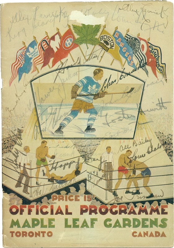 Hockey Autographs - 1931-32 Stanley Cup Champion Toronto Maple Leaf Team Signed Program