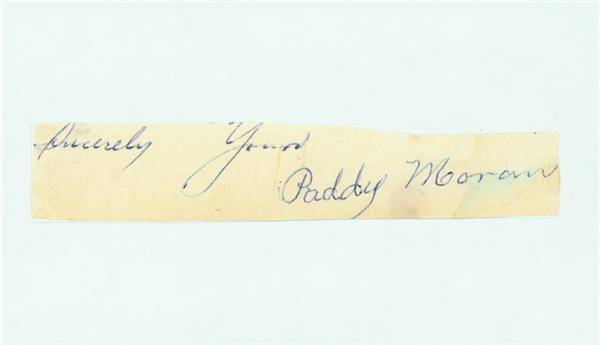 Hockey Autographs - Paddy Moran Cut Signature