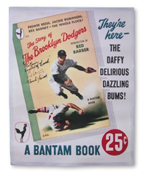 Jackie Robinson & Brooklyn Dodgers - The Story of the Brooklyn Dodgers Bantam Book Advertising Poster (28x22")