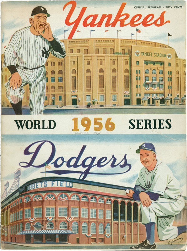 Jackie Robinson & Brooklyn Dodgers - Brooklyn Dodgers Vintage Signed 1956 World Series Program