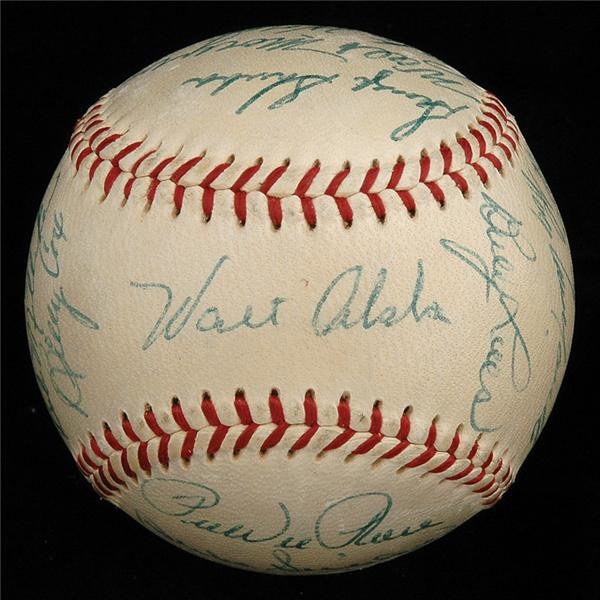 Jackie Robinson & Brooklyn Dodgers - 1954 Brooklyn Dodgers Team Signed Baseball