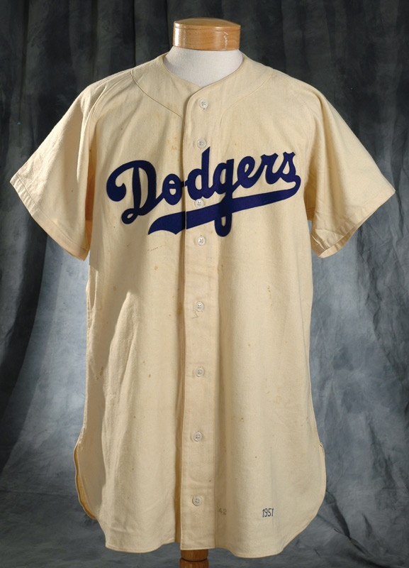 Jackie Robinson & Brooklyn Dodgers - 1951 Jim Romano Game Worn Brooklyn Dodgers Jersey