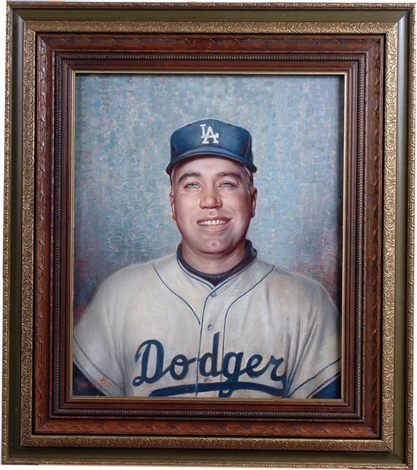 Jackie Robinson & Brooklyn Dodgers - Brooklyn Dodgers Original Artwork J.W. Orth (Snider &amp; Hodges Portraits)