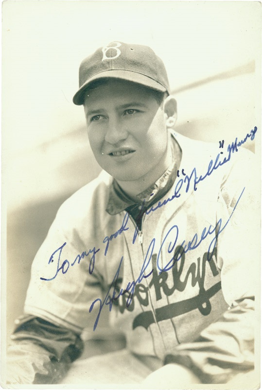 Jackie Robinson & Brooklyn Dodgers - Hugh Casey Signed George Burke Photo (4x6&quot;)