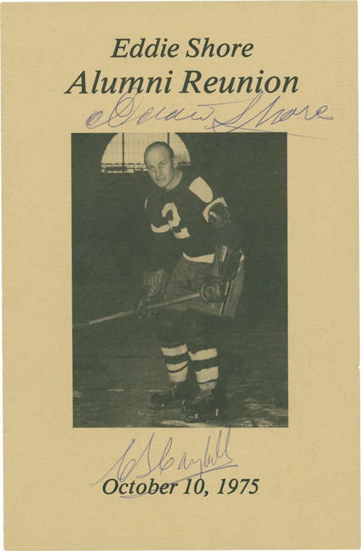 Hockey Autographs - Eddie Shore and Clarence Campbell Signed Program