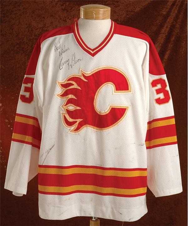 - 1986-87 Carey Wilson Calgary Flames Game Used Jersey