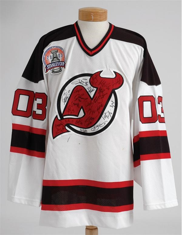 Hockey Autographs - 2003 New Jersey Devils Autographed Stanley Cup Finals Jersey