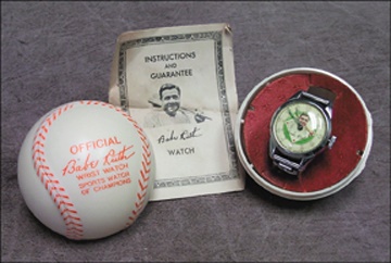 Babe Ruth - 1949 Babe Ruth Watch in Original Holder and Rare Box