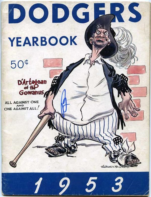 - 1953 Brooklyn Dodgers Yearbook Signed by 14 Players