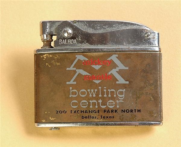Mickey Mantle's Holiday Inn - 1956-1957 Mickey Mantle Bowling Alley Cigarette Lighter